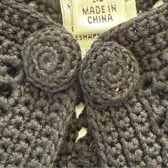 Talbots Hand Knit Cardigan Size M Black - Picture 5 of 9